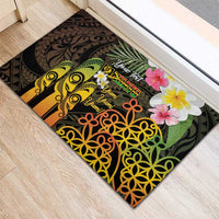 Personalised Vanuatu Independence Day Rubber Doormat Carving Drum Sand Drawing Turtle LT14 - Polynesian Pride