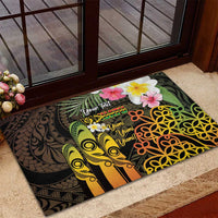Personalised Vanuatu Independence Day Rubber Doormat Carving Drum Sand Drawing Turtle LT14 - Polynesian Pride