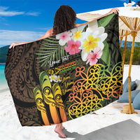 Personalised Vanuatu Independence Day Sarong Carving Drum Sand Drawing Turtle LT14 One Size 44 x 66 inches Black - Polynesian Pride