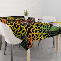 Personalised Vanuatu Independence Day Tablecloth Carving Drum Sand Drawing Turtle LT14 - Polynesian Pride