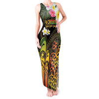 Personalised Vanuatu Independence Day Tank Maxi Dress Carving Drum Sand Drawing Turtle