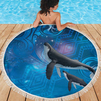 Paikea New Zealand Matariki Beach Blanket Humpback Whale Taniko Motifs Ocean Vibes LT14 - Polynesian Pride