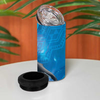 Paikea New Zealand Matariki 4 in 1 Can Cooler Tumbler Humpback Whale Taniko Motifs Ocean Vibes