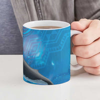 Paikea New Zealand Matariki Ceramic Mug Humpback Whale Taniko Motifs Ocean Vibes LT14 - Polynesian Pride