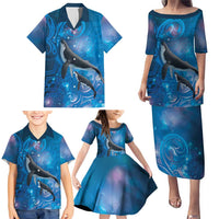 Paikea New Zealand Matariki Family Matching Puletasi and Hawaiian Shirt Humpback Whale Taniko Motifs Ocean Vibes