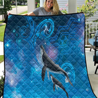 Paikea New Zealand Matariki Quilt Humpback Whale Taniko Motifs Ocean Vibes LT14 Blue - Polynesian Pride