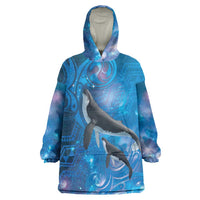 Paikea New Zealand Matariki Wearable Blanket Hoodie Humpback Whale Taniko Motifs Ocean Vibes