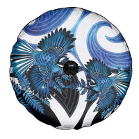 Piwakawaka New Zealand Matariki Spare Tire Cover Maori New Year Silver Fern Blue Galaxy