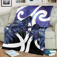 Piwakawaka New Zealand Matariki Blanket Maori New Year Silver Fern Purple Galaxy