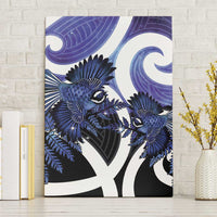 Piwakawaka New Zealand Matariki Canvas Wall Art Maori New Year Silver Fern Purple Galaxy