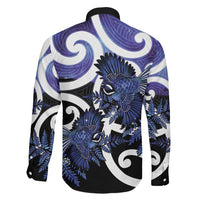 Piwakawaka New Zealand Matariki Family Matching Summer Maxi Dress and Hawaiian Shirt Maori New Year Silver Fern Purple Galaxy