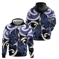 Piwakawaka New Zealand Matariki Hoodie Maori New Year Silver Fern Purple Galaxy