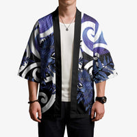 Piwakawaka New Zealand Matariki Kimono Maori New Year Silver Fern Purple Galaxy