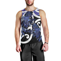Piwakawaka New Zealand Matariki Men Tank Top Maori New Year Silver Fern Purple Galaxy