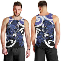 Piwakawaka New Zealand Matariki Men Tank Top Maori New Year Silver Fern Purple Galaxy