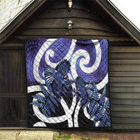 Piwakawaka New Zealand Matariki Quilt Maori New Year Silver Fern Purple Galaxy