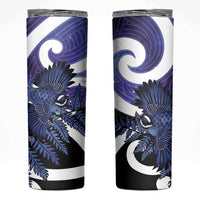 Piwakawaka New Zealand Matariki Skinny Tumbler Maori New Year Silver Fern Purple Galaxy