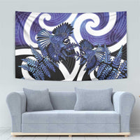 Piwakawaka New Zealand Matariki Tapestry Maori New Year Silver Fern Purple Galaxy