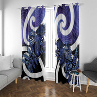Piwakawaka New Zealand Matariki Window Curtain Maori New Year Silver Fern Purple Galaxy