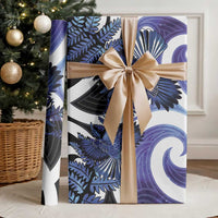 Piwakawaka New Zealand Matariki Wrapping Paper Maori New Year Silver Fern Purple Galaxy