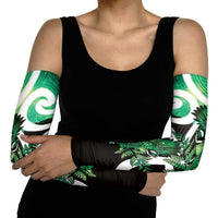 Piwakawaka New Zealand Matariki Arm Sleeves Maori New Year Silver Fern Green Galaxy