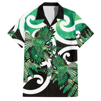 Piwakawaka New Zealand Matariki Family Matching Mermaid Dress and Hawaiian Shirt Maori New Year Silver Fern Green Galaxy