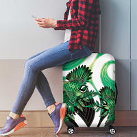 Piwakawaka New Zealand Matariki Luggage Cover Maori New Year Silver Fern Green Galaxy