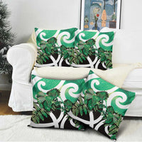 Piwakawaka New Zealand Matariki Pillow Cover Maori New Year Silver Fern Green Galaxy