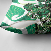 Piwakawaka New Zealand Matariki Pillow Cover Maori New Year Silver Fern Green Galaxy