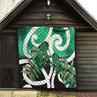 Piwakawaka New Zealand Matariki Quilt Maori New Year Silver Fern Green Galaxy