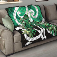Piwakawaka New Zealand Matariki Quilt Maori New Year Silver Fern Green Galaxy