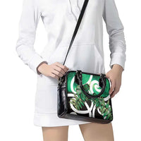Piwakawaka New Zealand Matariki Shoulder Handbag Maori New Year Silver Fern Green Galaxy