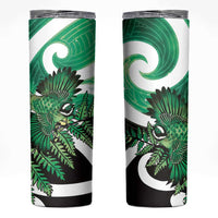 Piwakawaka New Zealand Matariki Skinny Tumbler Maori New Year Silver Fern Green Galaxy