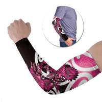 Piwakawaka New Zealand Matariki Arm Sleeves Maori New Year Silver Fern Pink Galaxy
