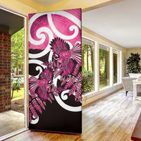 Piwakawaka New Zealand Matariki Door Cover Maori New Year Silver Fern Pink Galaxy
