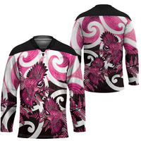 Piwakawaka New Zealand Matariki Hockey Jersey Maori New Year Silver Fern Pink Galaxy