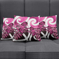 Piwakawaka New Zealand Matariki Pillow Cover Maori New Year Silver Fern Pink Galaxy