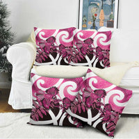 Piwakawaka New Zealand Matariki Pillow Cover Maori New Year Silver Fern Pink Galaxy