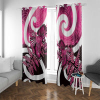 Piwakawaka New Zealand Matariki Window Curtain Maori New Year Silver Fern Pink Galaxy