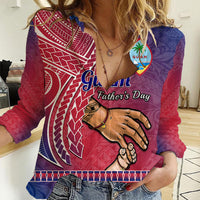 Personalised Father Day Guam Women Casual Shirt I Love You Dad Guaman Latte Stone LT14 Female Red - Polynesian Pride