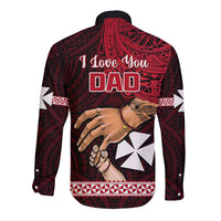Polynesian Pride Father Day Wallis and Futuna Long Sleeve Button Shirt I Love You Dad LT14 - Polynesian Pride