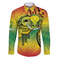 Hawaii Flag Day Family Matching Long Sleeve Bodycon Dress and Hawaiian Shirt Kanaka Maoli With Kakau Polynesian Pattern LT14