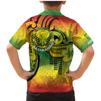 Hawaii Flag Day Family Matching Mermaid Dress and Hawaiian Shirt Kanaka Maoli With Kakau Polynesian Pattern LT14