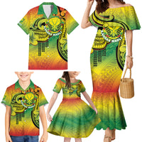 Hawaii Flag Day Family Matching Mermaid Dress and Hawaiian Shirt Kanaka Maoli With Kakau Polynesian Pattern LT14