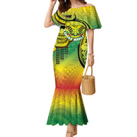 Hawaii Flag Day Family Matching Mermaid Dress and Hawaiian Shirt Kanaka Maoli With Kakau Polynesian Pattern LT14