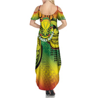 Hawaii Flag Day Family Matching Summer Maxi Dress and Hawaiian Shirt Kanaka Maoli With Kakau Polynesian Pattern LT14