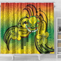 Hawaii Flag Day Shower Curtain Kanaka Maoli With Kakau Polynesian Pattern