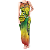 Hawaii Flag Day Tank Maxi Dress Kanaka Maoli With Kakau Polynesian Pattern LT14 Women Green - Polynesian Pride