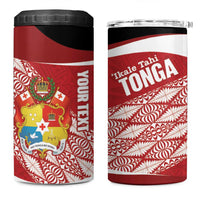 Tonga Rugby Custom 4 in 1 Can Cooler Tumbler Go ʻIkale Tahi Go Tongan Tapa Cloth LT14 One Size: 16 oz Red - Polynesian Pride