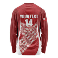Tonga Rugby Custom Long Sleeve Shirt Go ʻIkale Tahi Go Tongan Tapa Cloth LT14 - Polynesian Pride